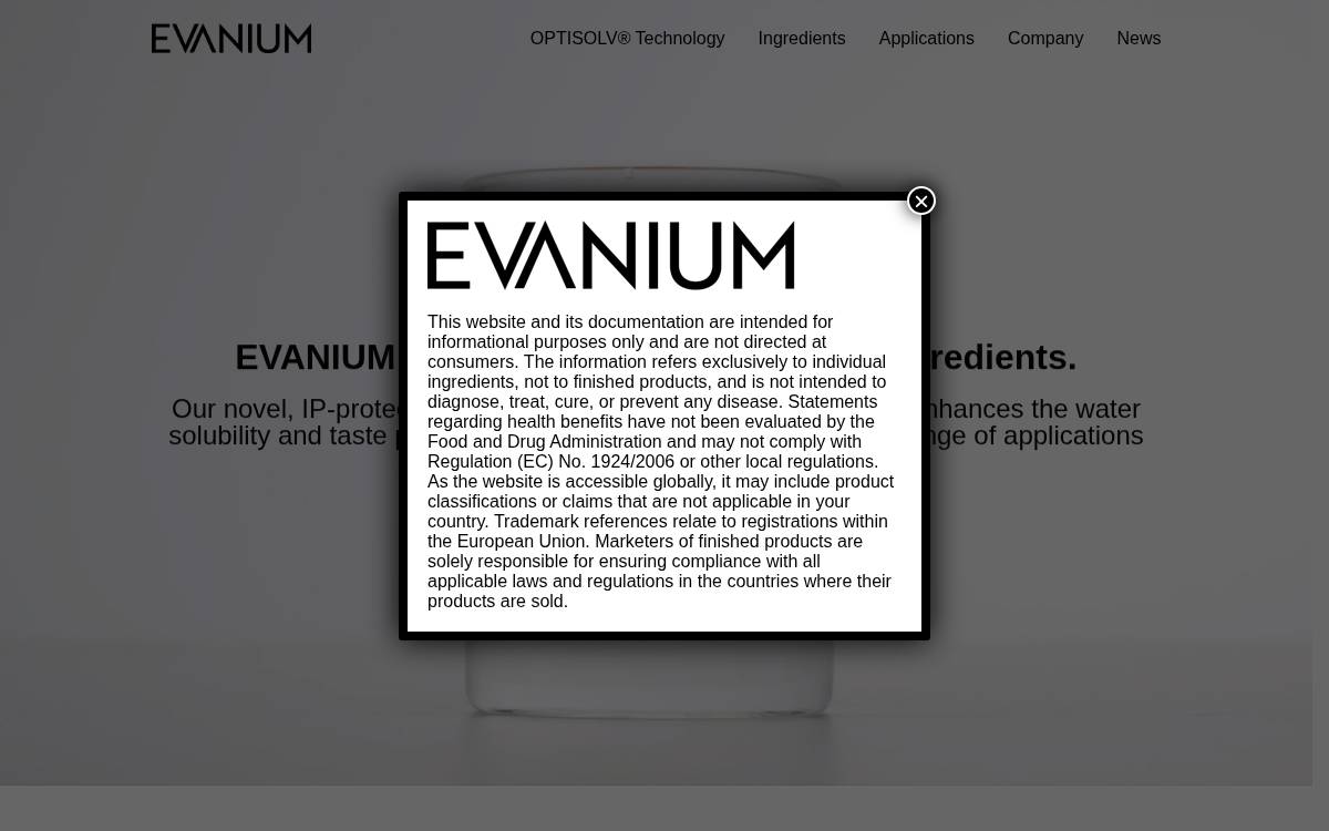 Evanium website preview
