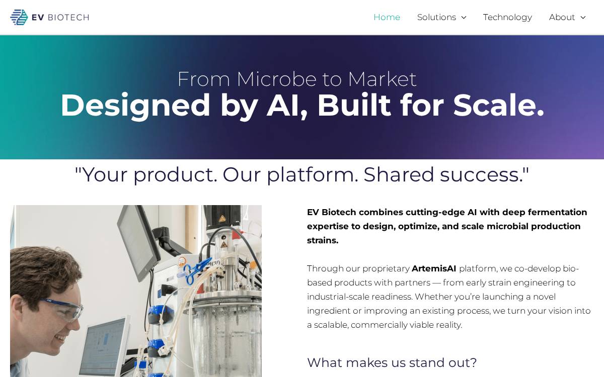 Evbio website preview