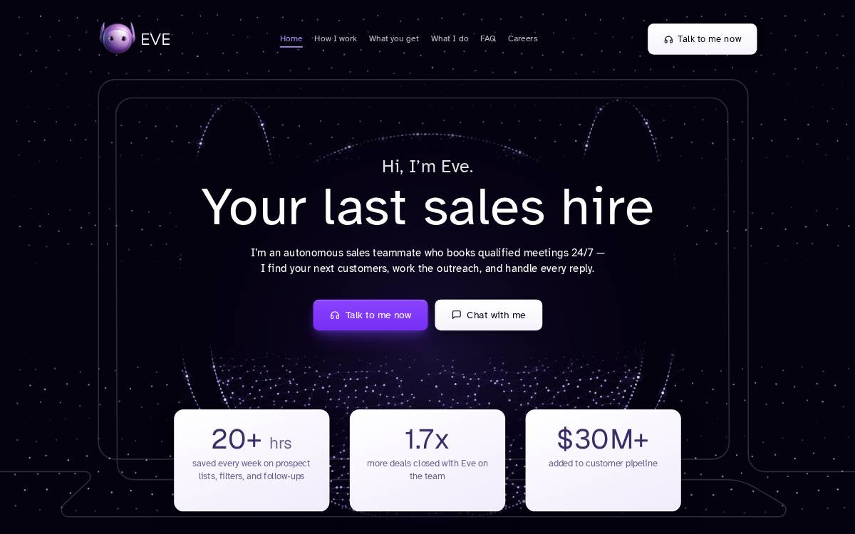 EVE website preview