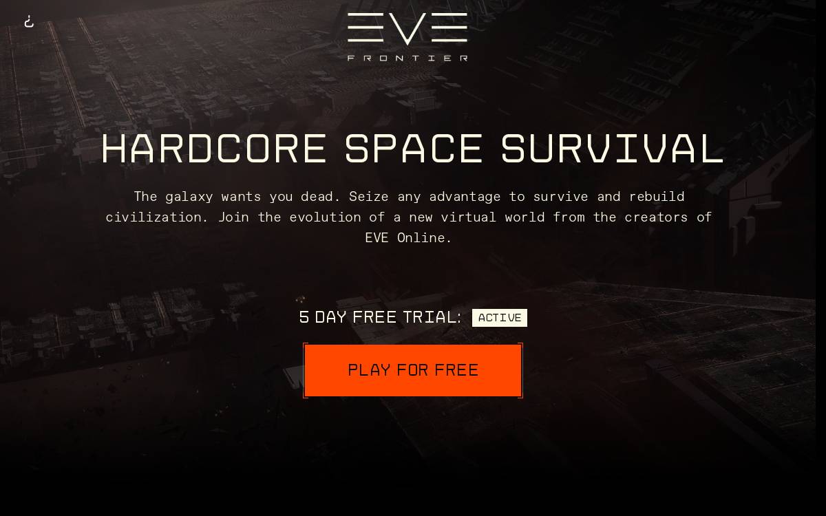 EVE Frontier website preview