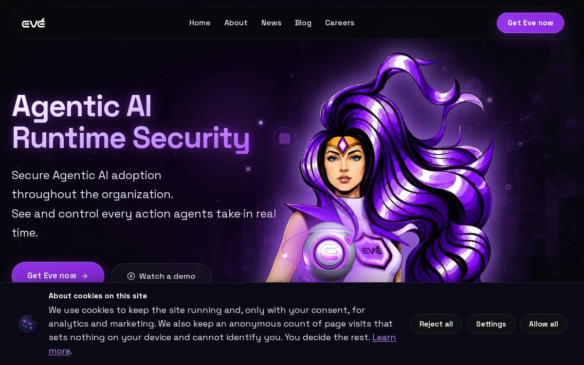 EVE Security website preview