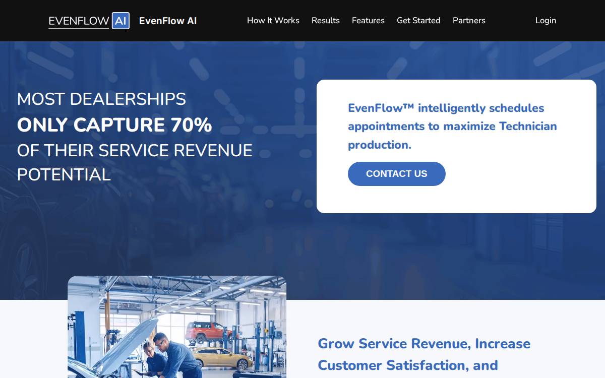 EvenFlow AI website preview