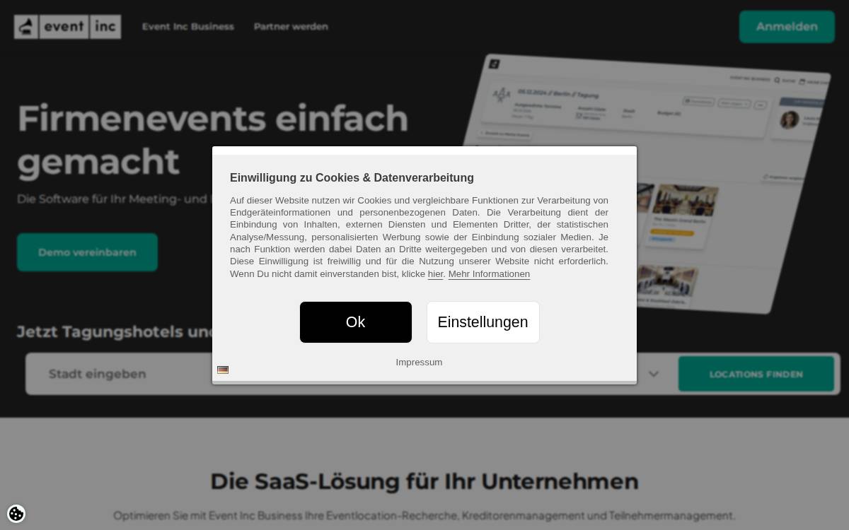 Event Inc website preview