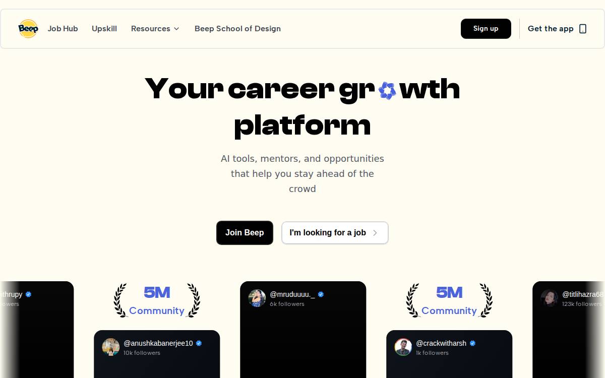 EventBeep website preview