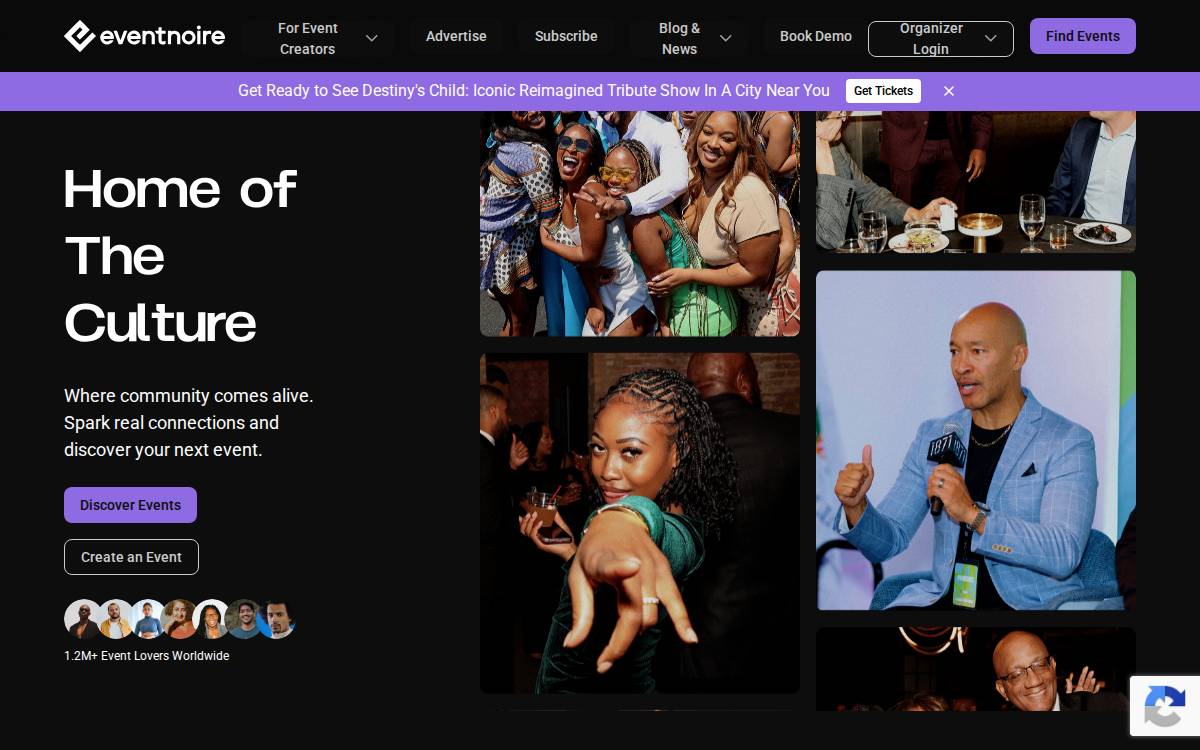 Eventnoire website preview
