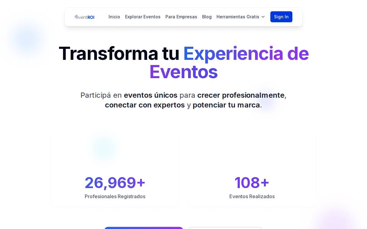 EventROI website preview
