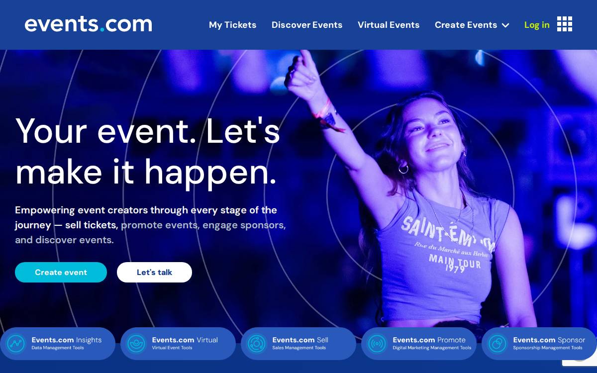 Events website preview
