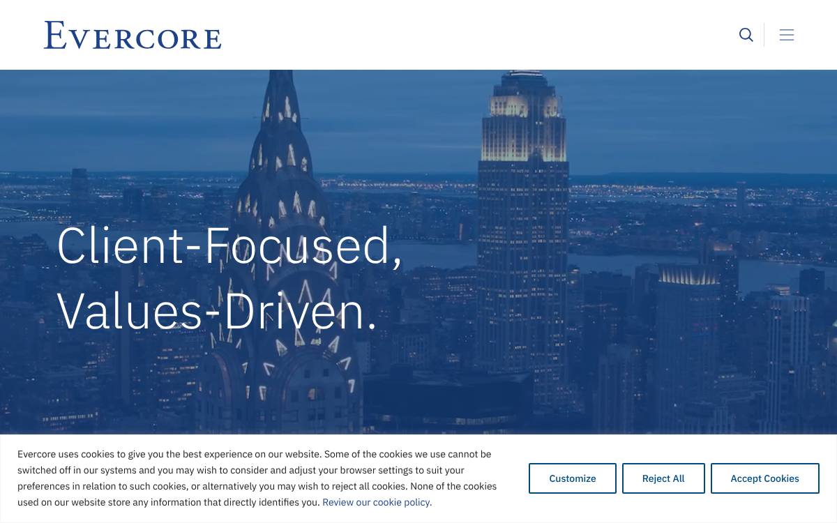 Evercore website preview