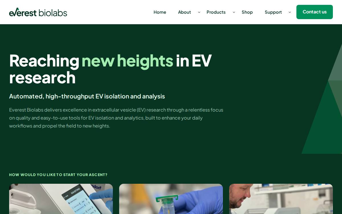 Everest Biolabs website preview