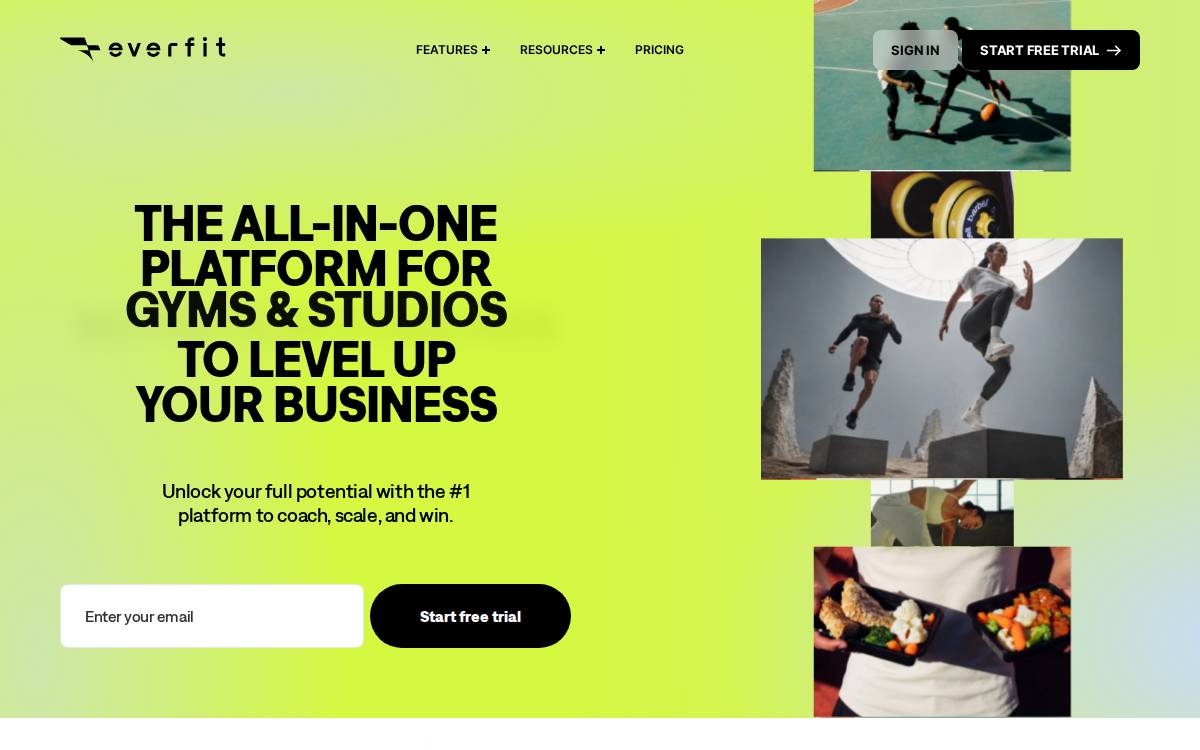 Everfit Technologies website preview