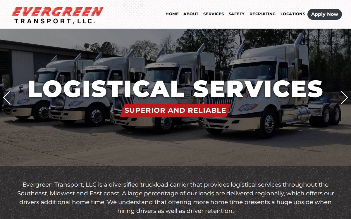 Evergreentrans website preview