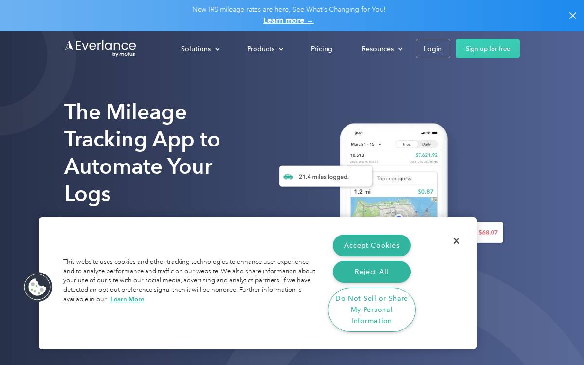 Everlance website preview