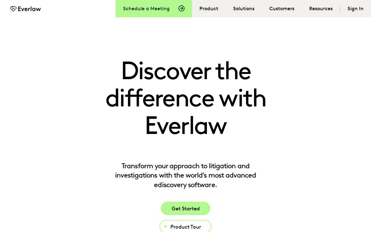 Everlaw website preview