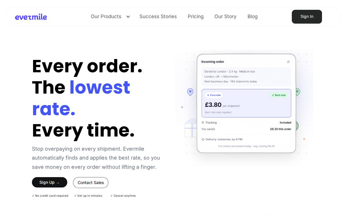 Evermile website preview