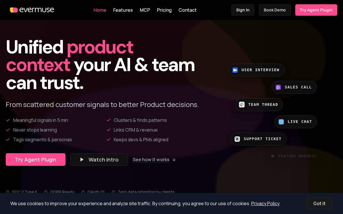 Evermuse website preview