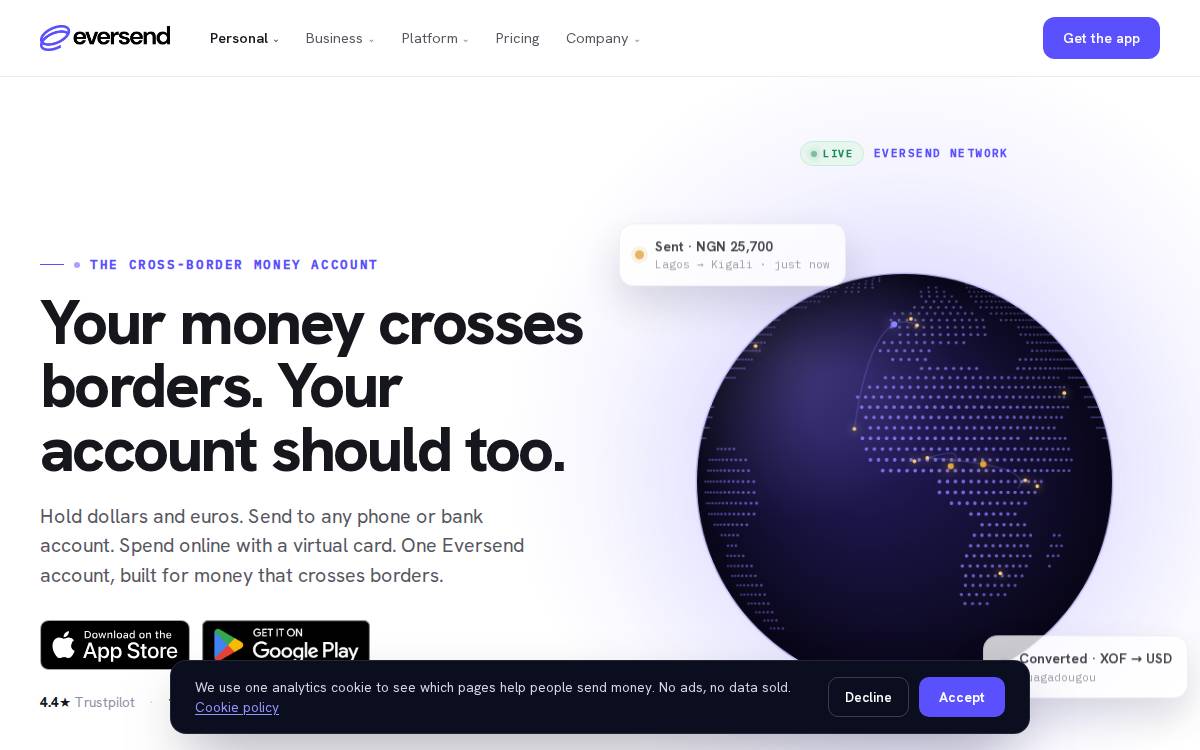 Eversend website preview
