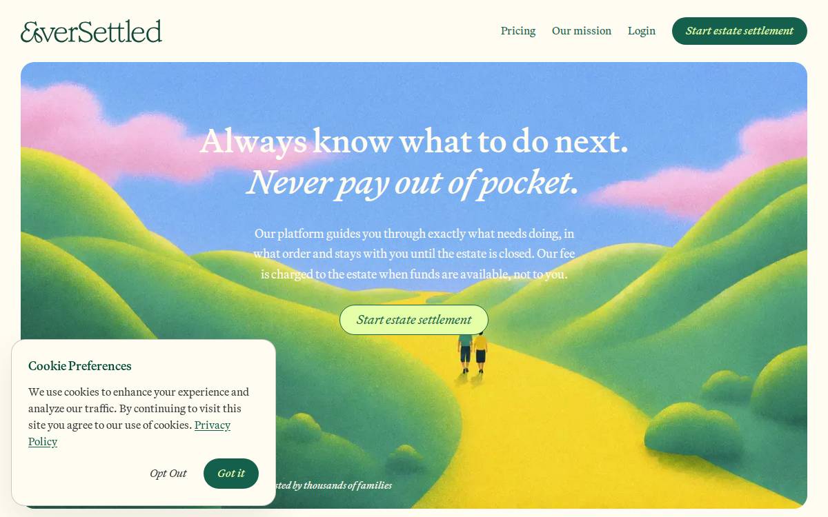 Eversettled website preview
