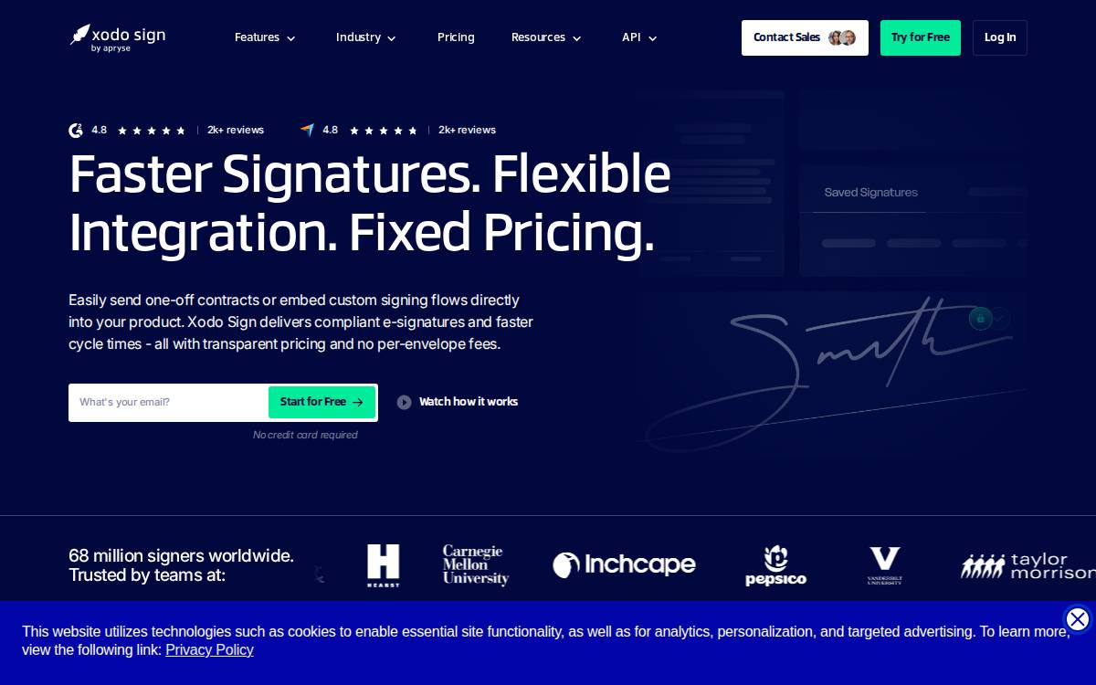 Eversign website preview