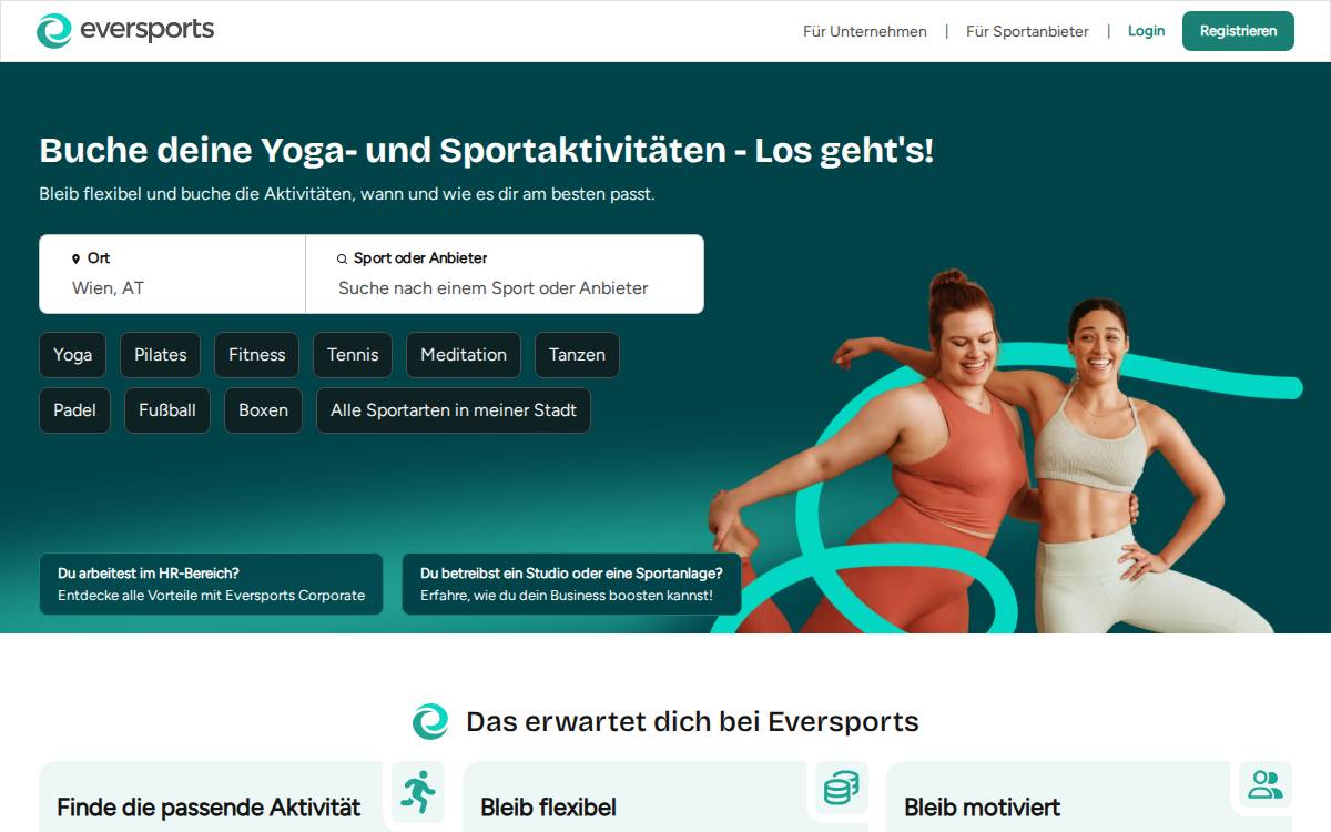 Eversport website preview