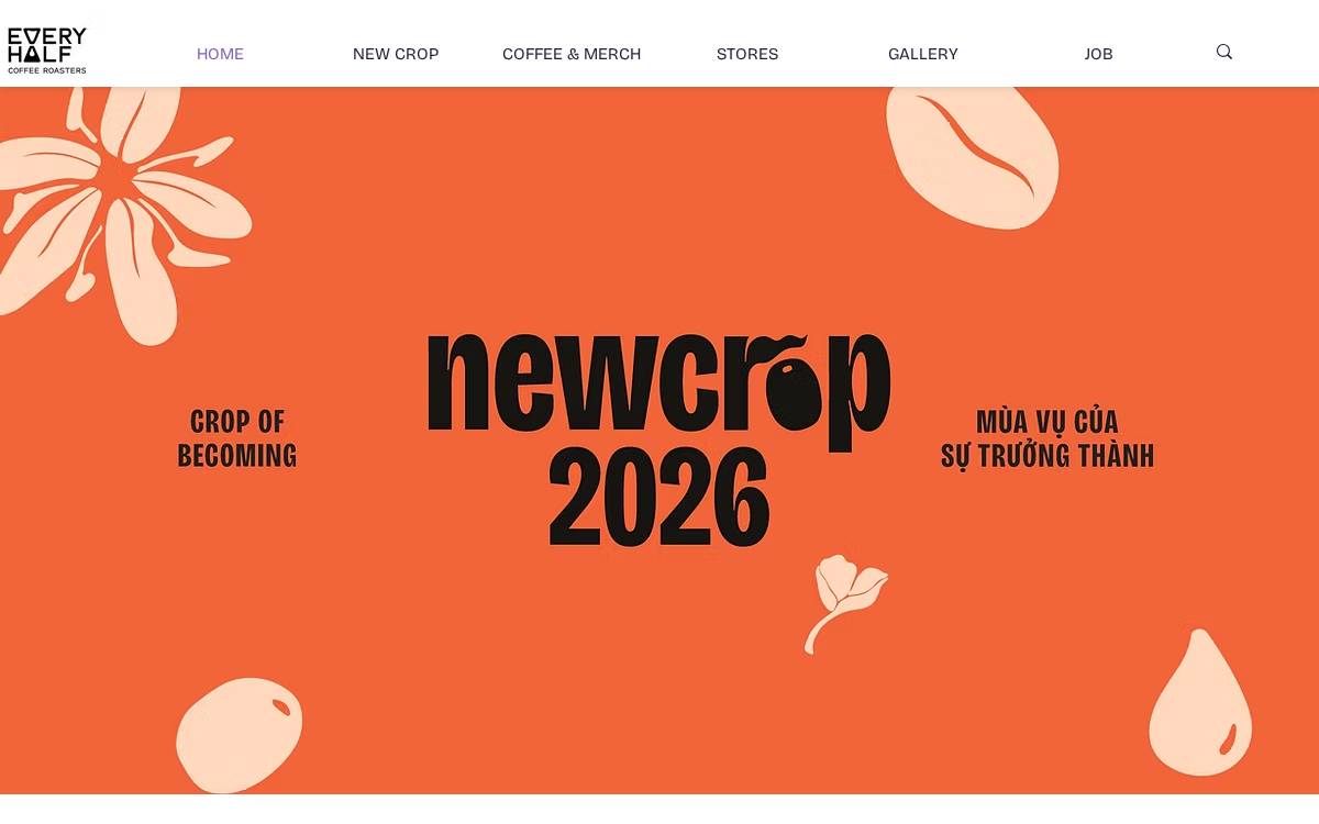Every Half website preview