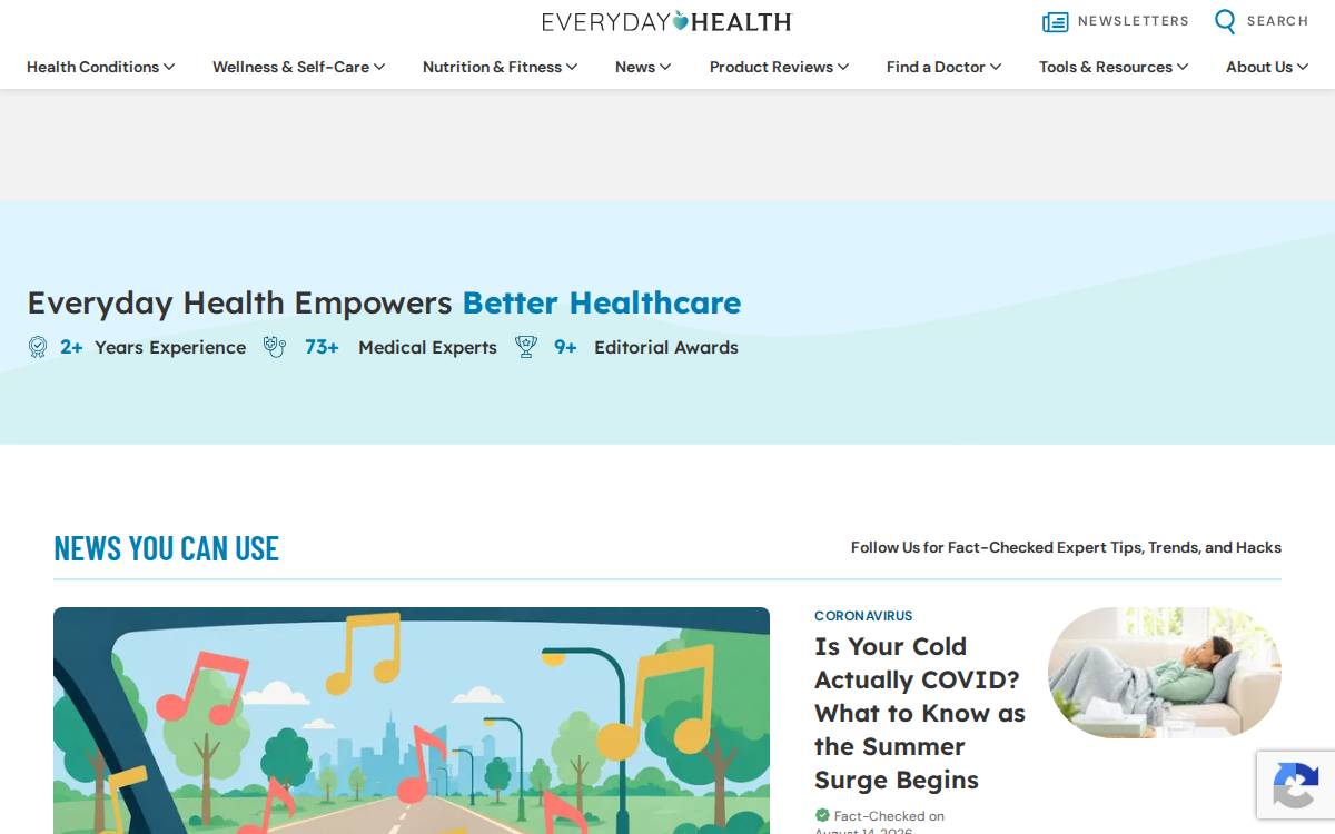 Everyday Health website preview