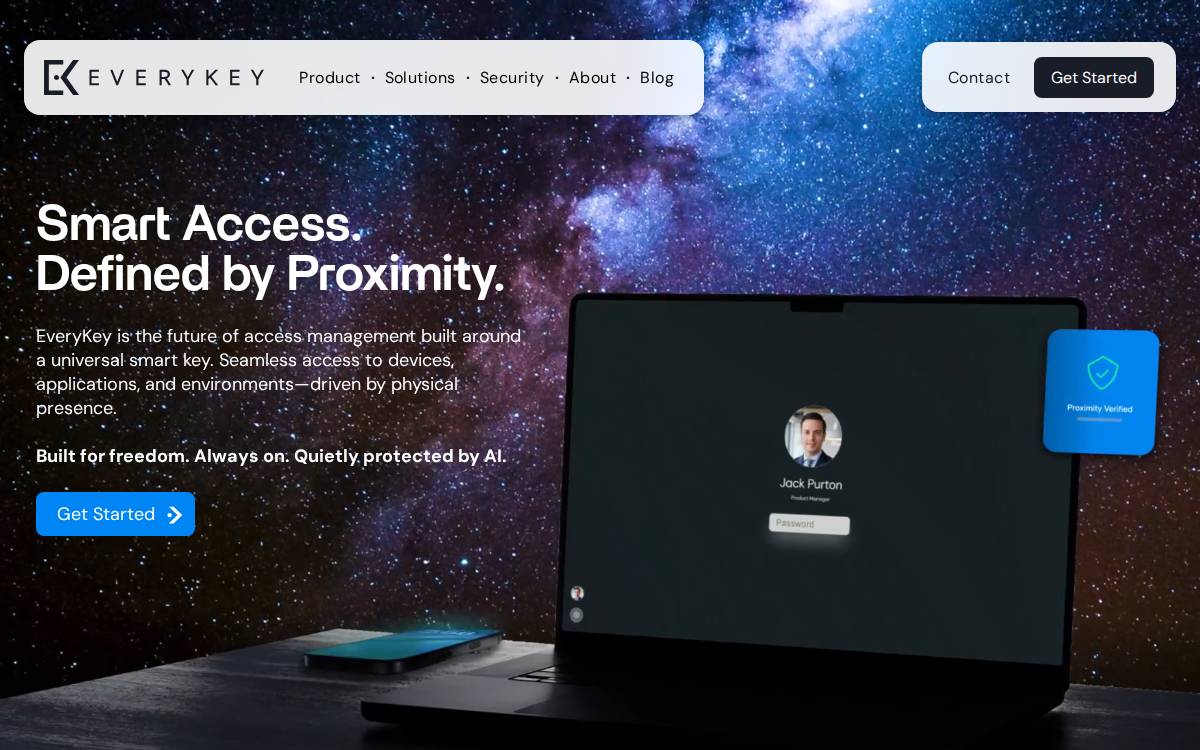 Everykey website preview