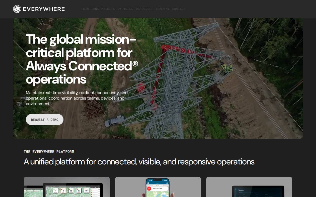 Everywherecomms website preview