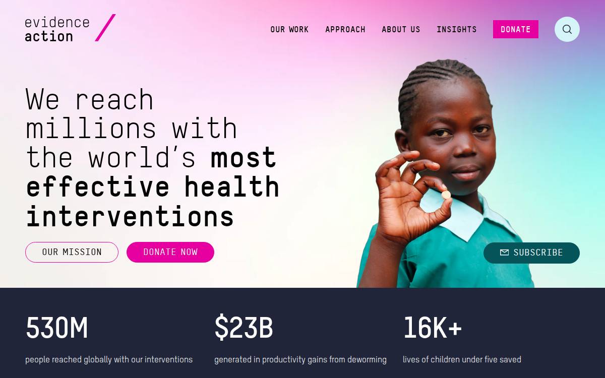 Evidence Action website preview