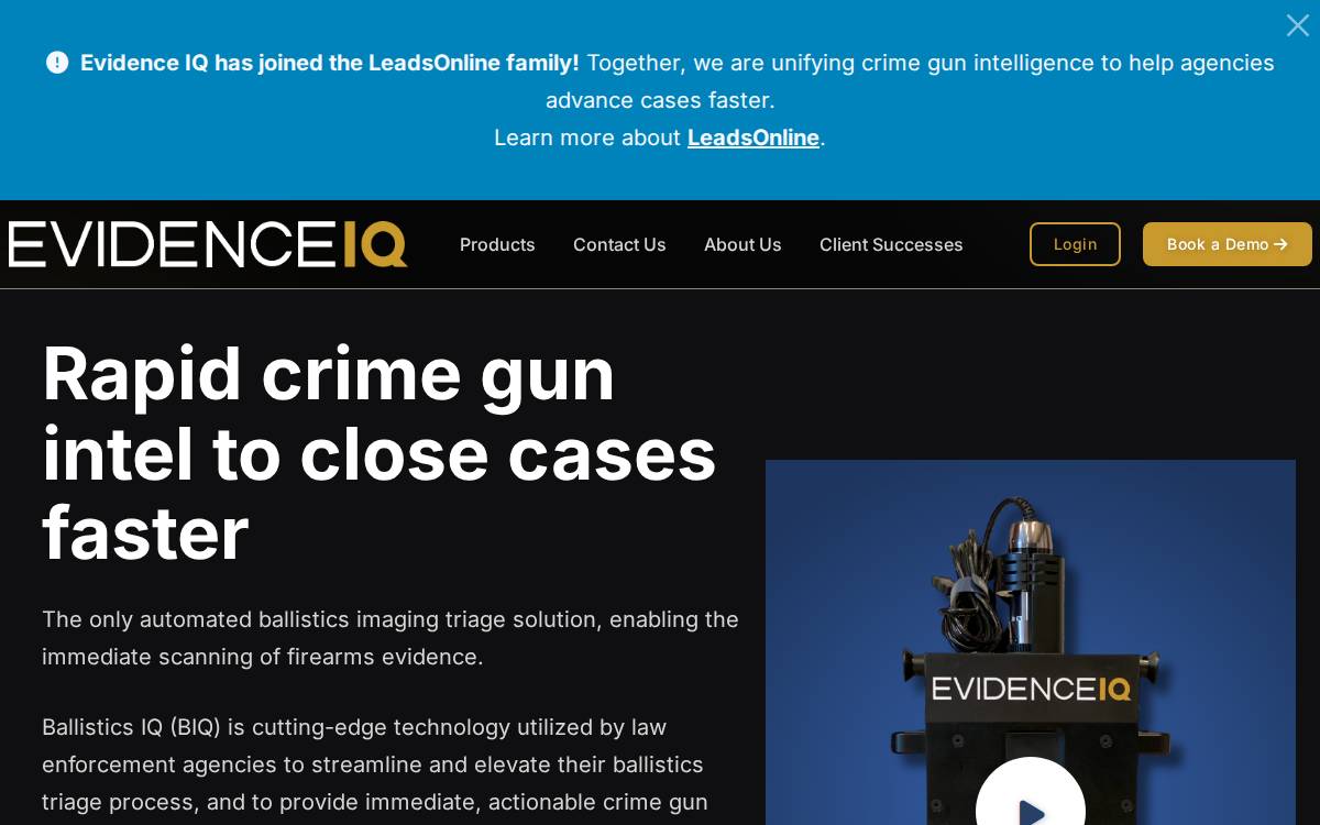 Evidence IQ website preview