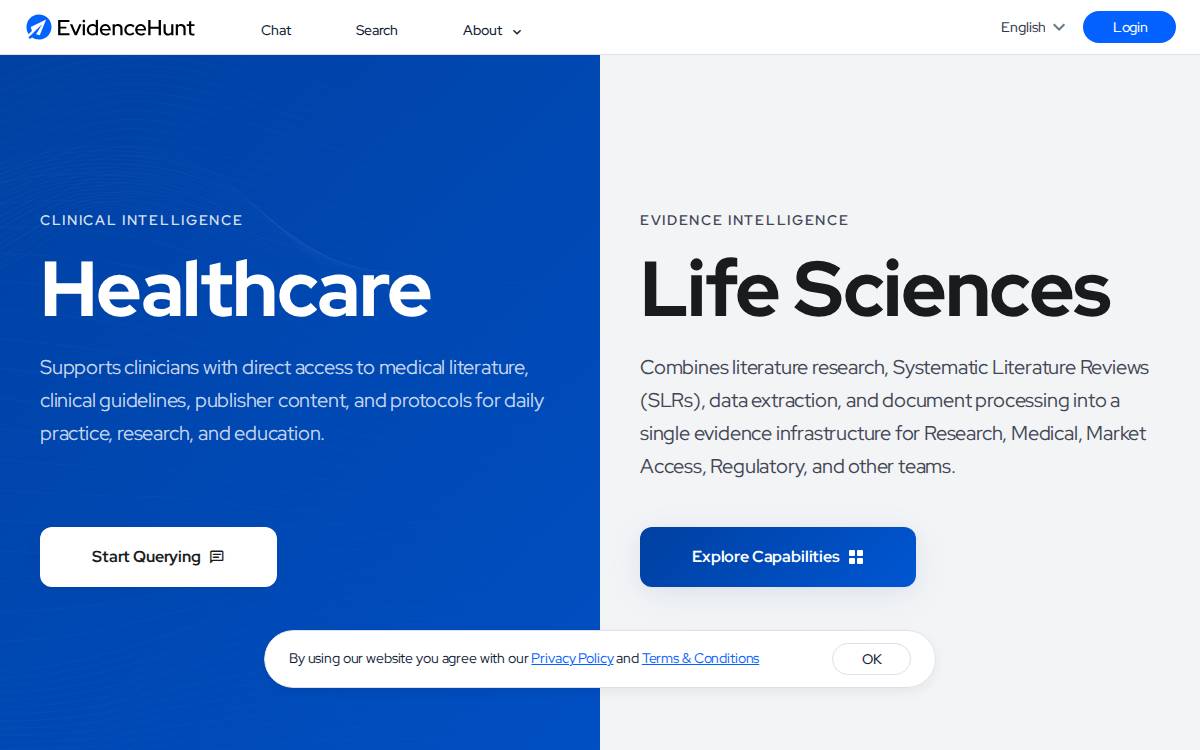 Evidencehunt website preview