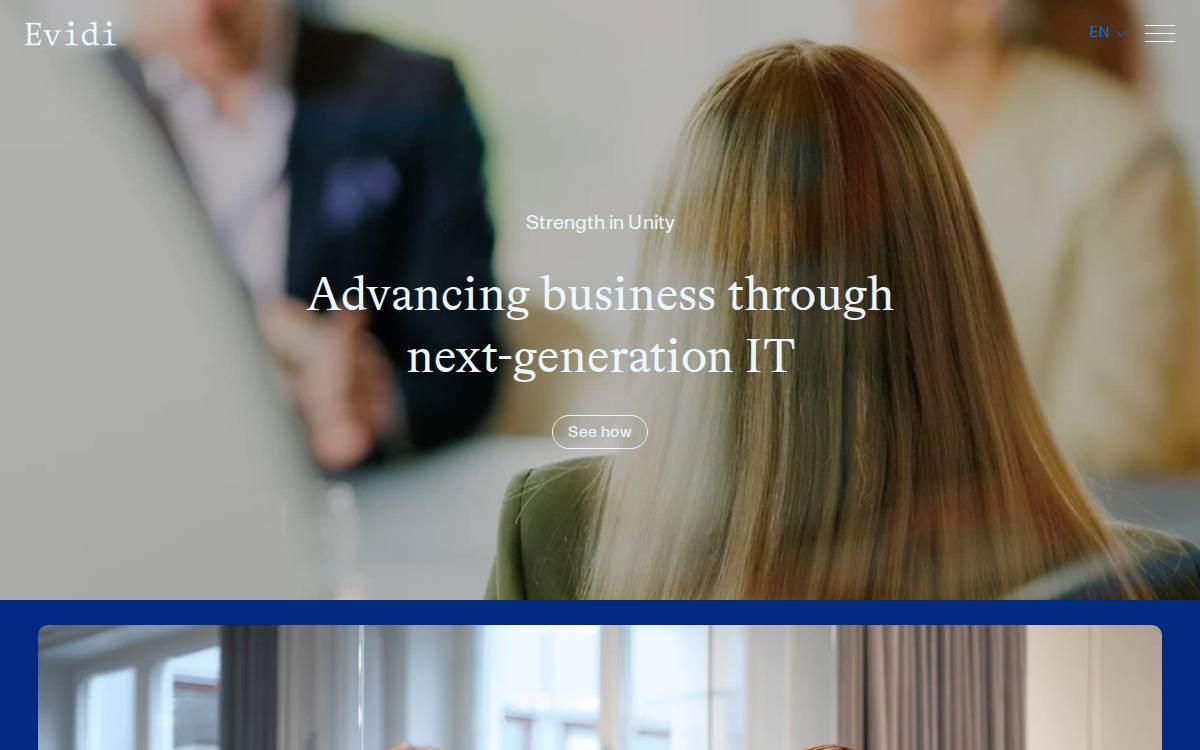 Evidi website preview
