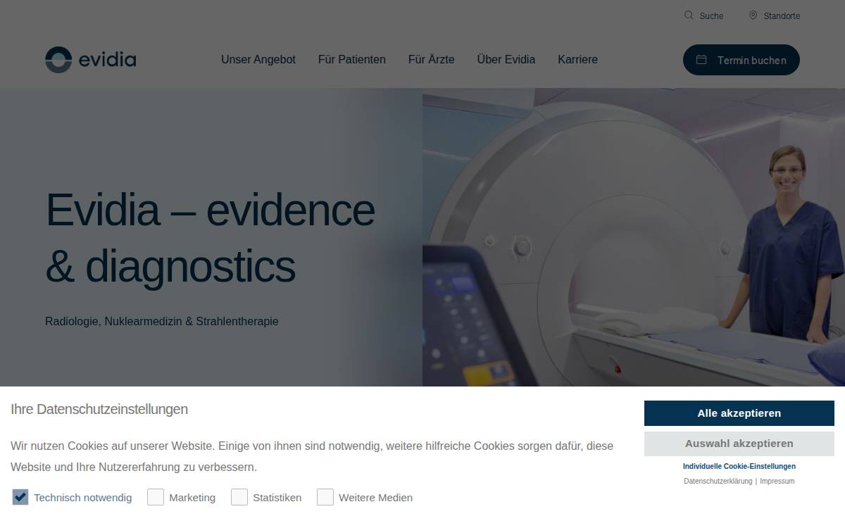 evidia website preview