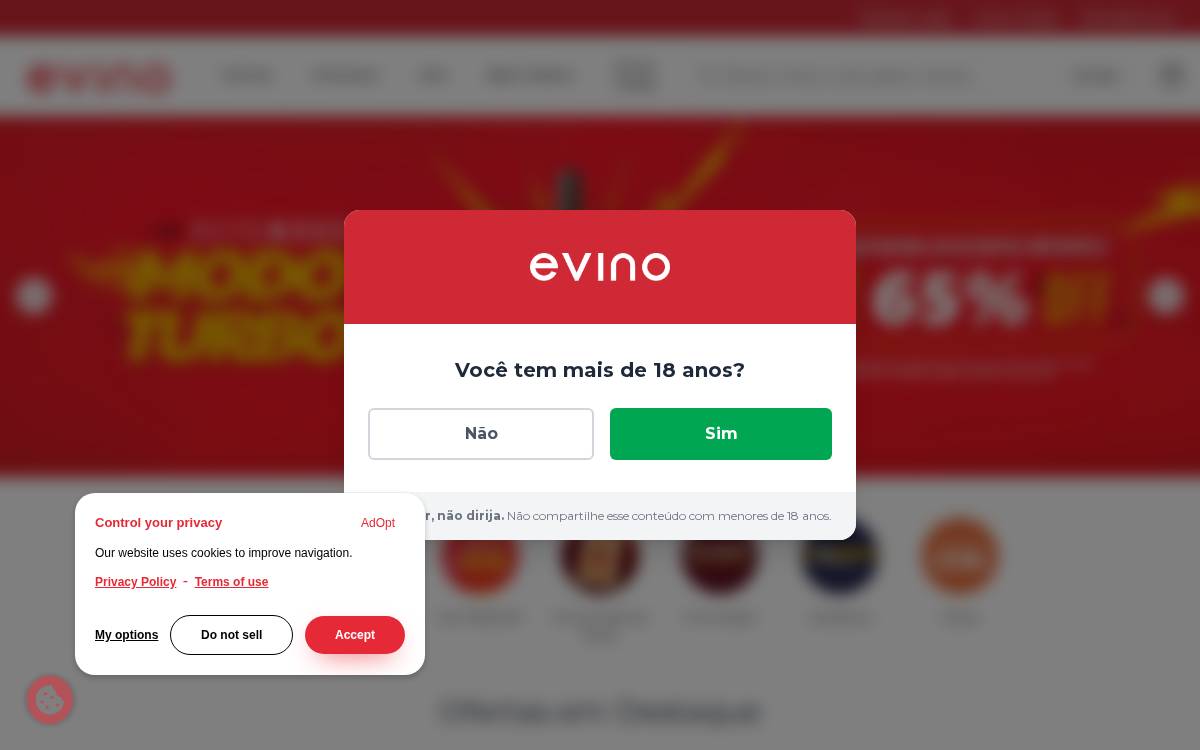 Evino website preview