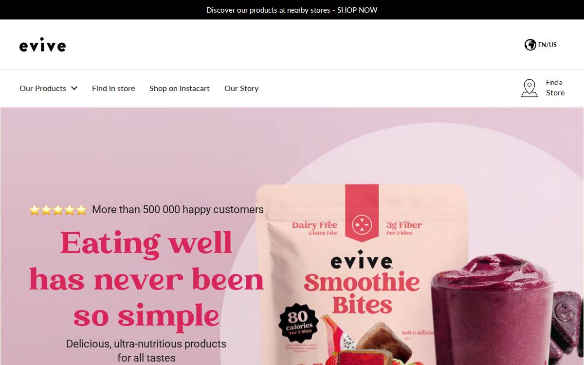 Evive website preview