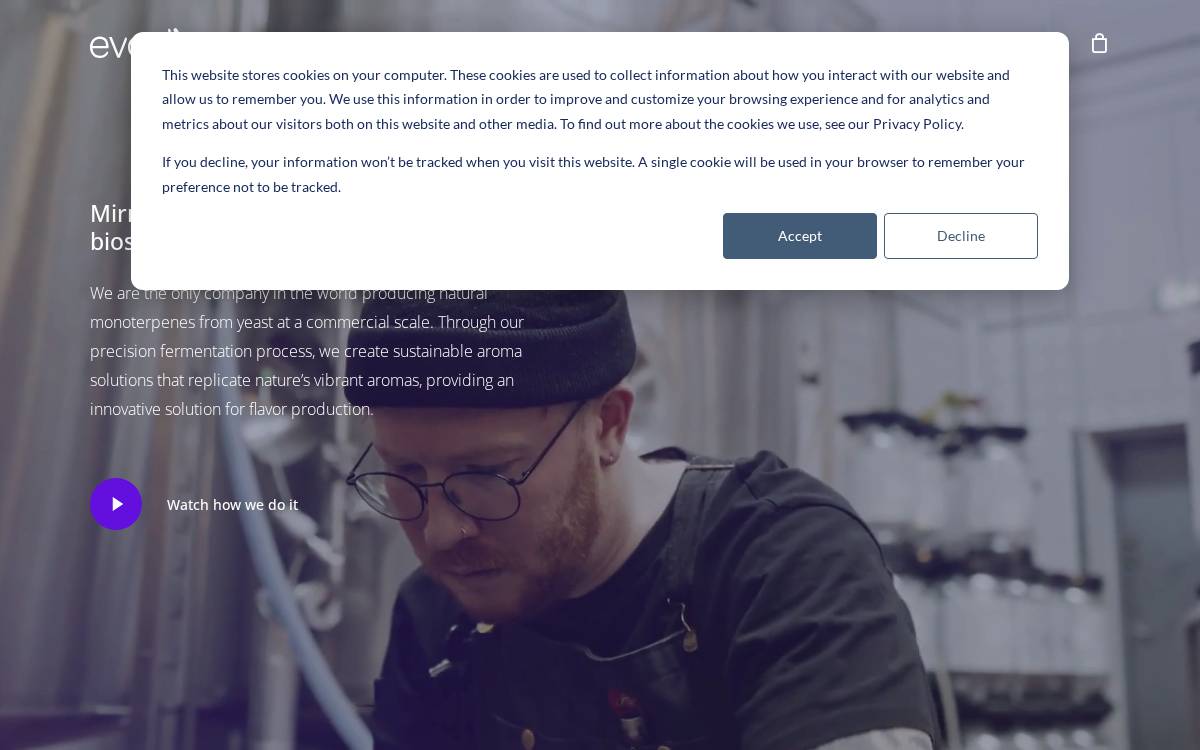 EvodiaBio website preview