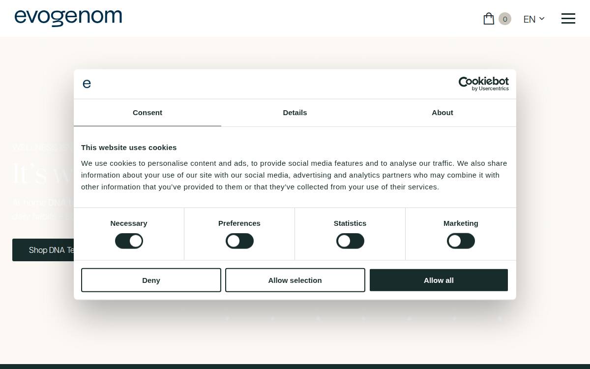 Evogenom website preview