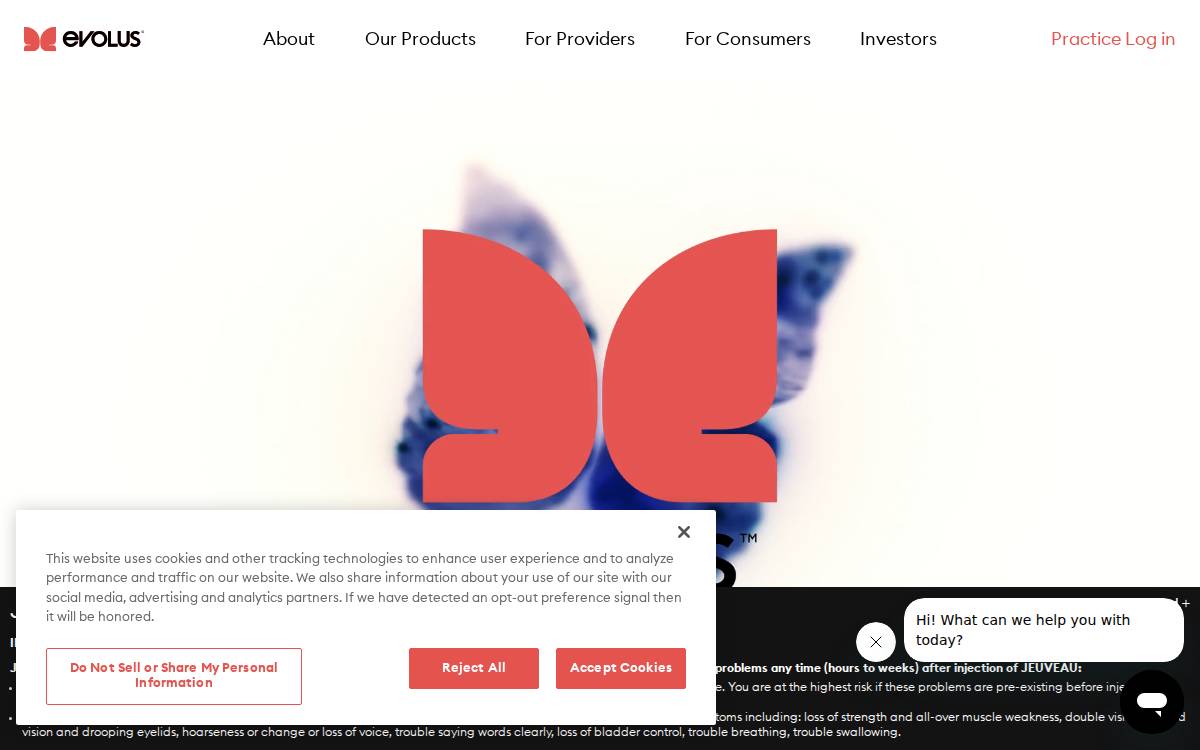 Evolus website preview