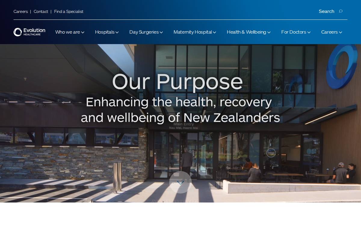 EVOLUTION HEALTHCARE website preview