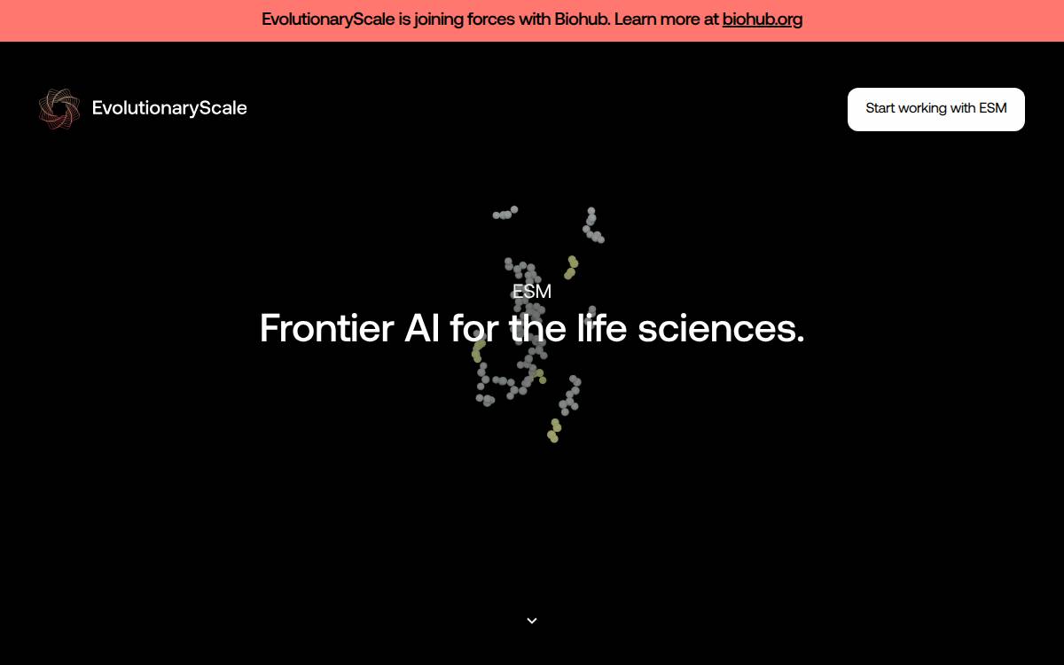Evolutionary Scale website preview