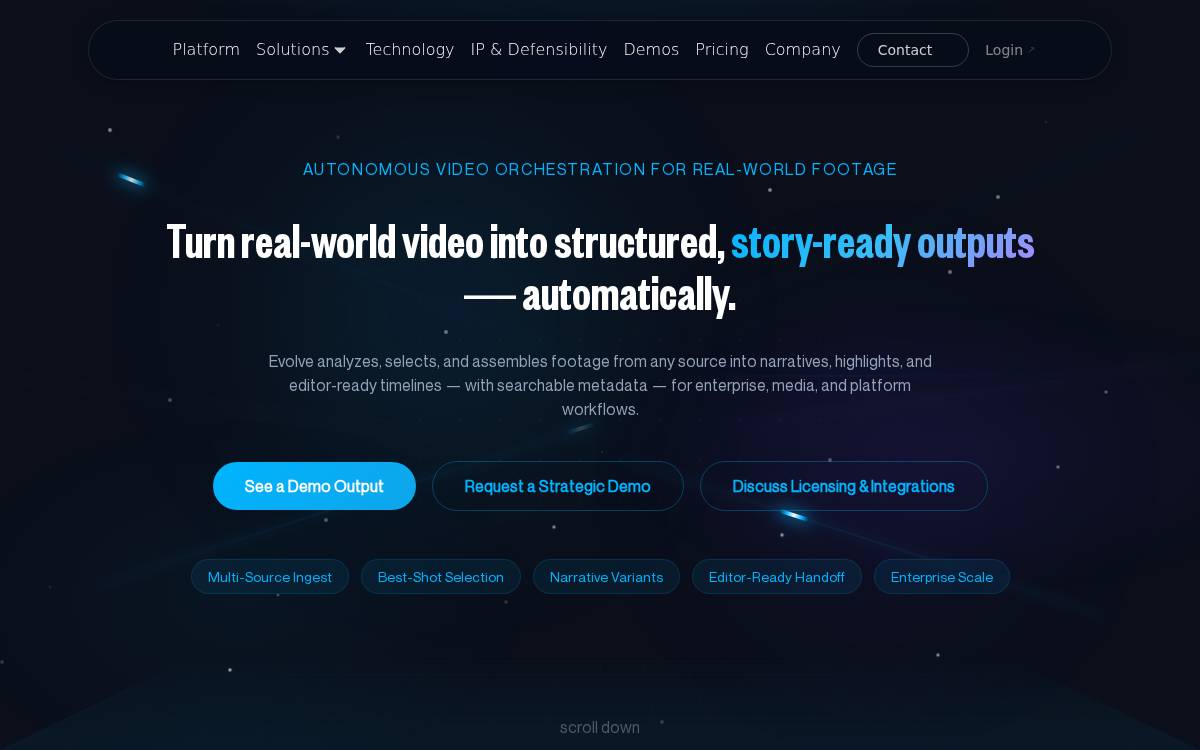 Evolve Media AI website preview