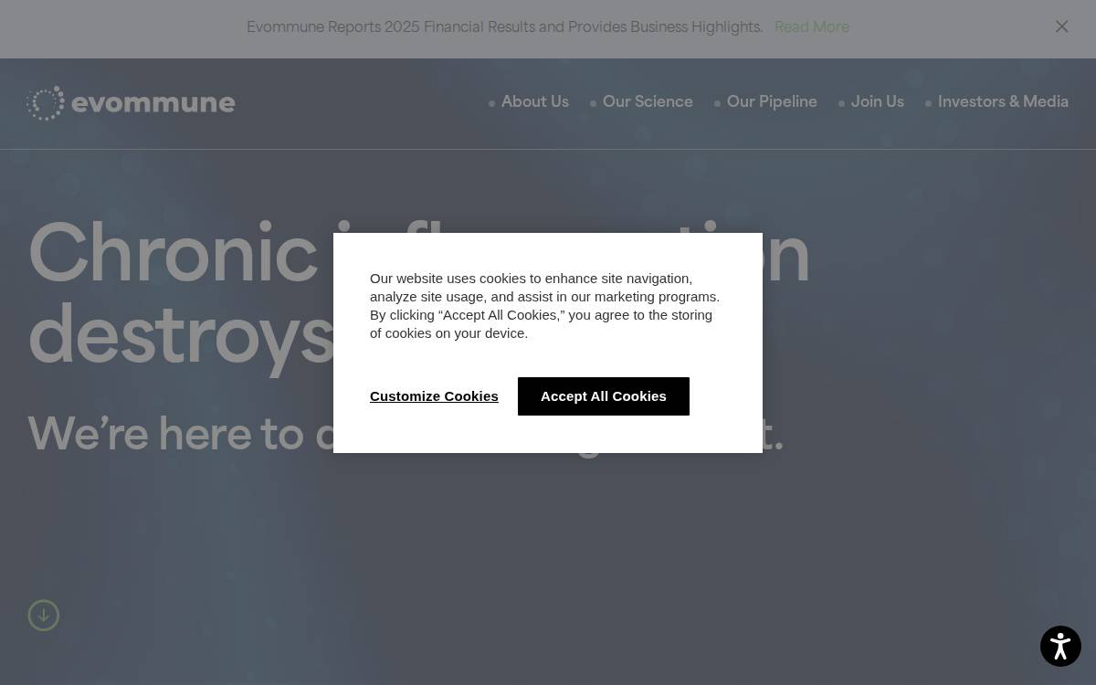 Evommune website preview