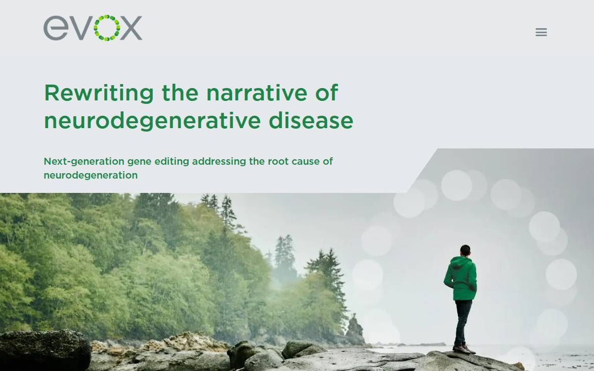 Evox Therapeutics website preview