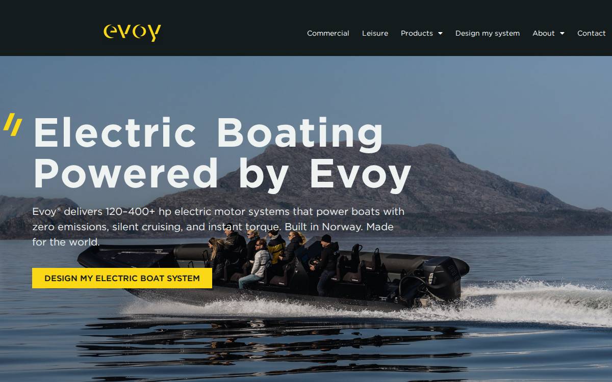 Evoy website preview