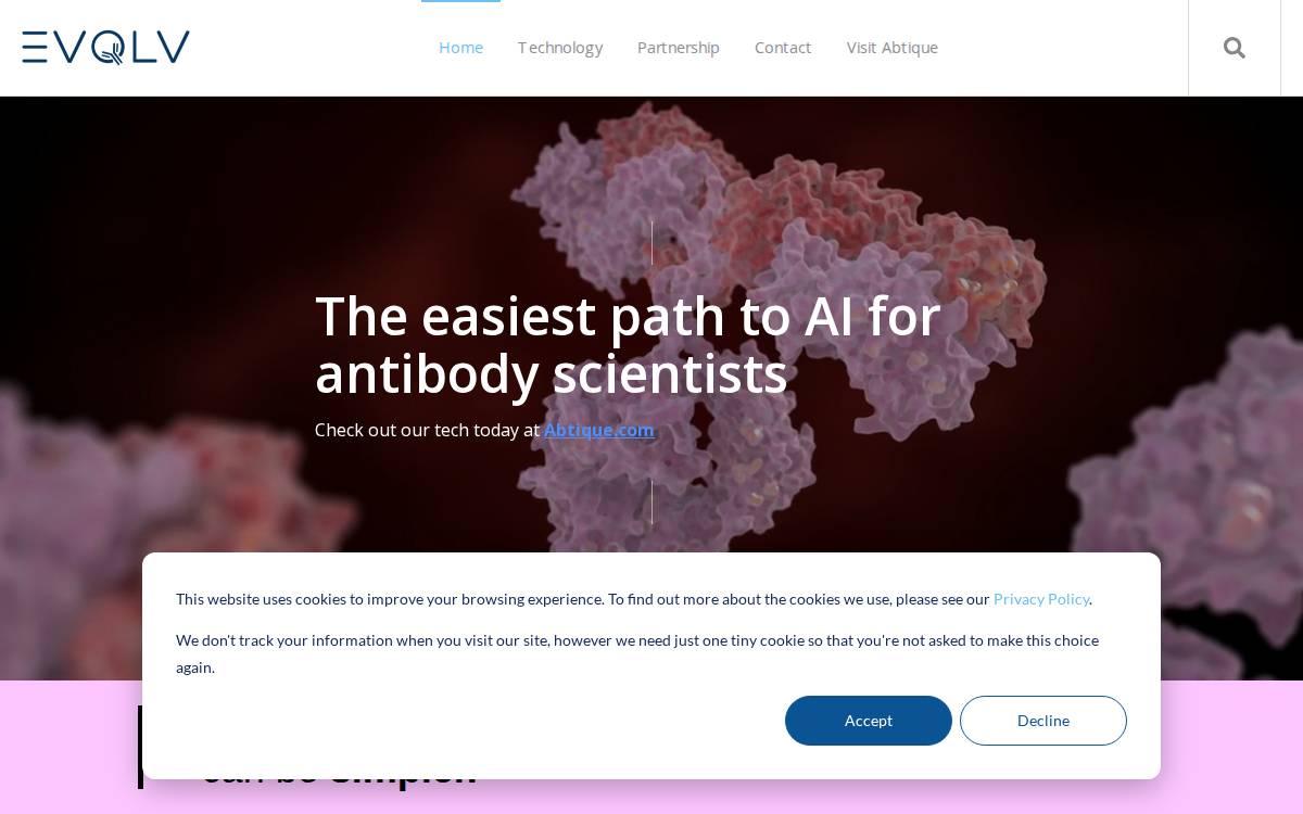 EVQLV website preview