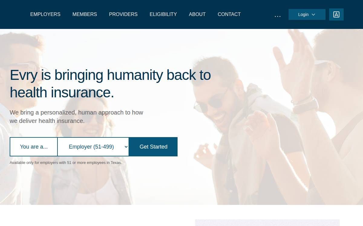 Evry Health website preview