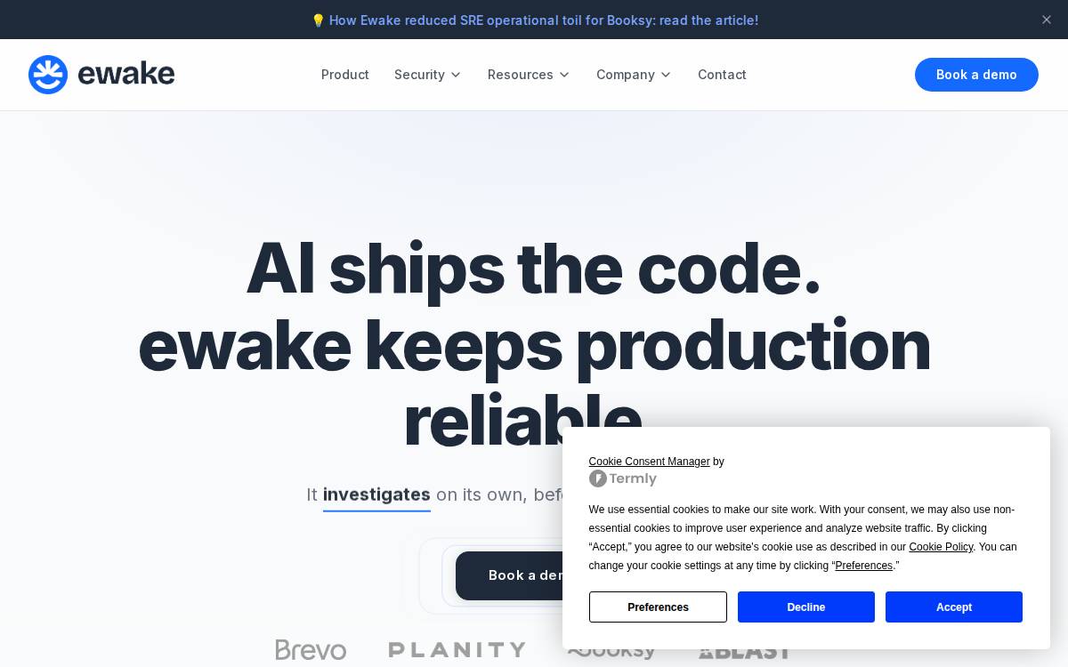 Ewake website preview