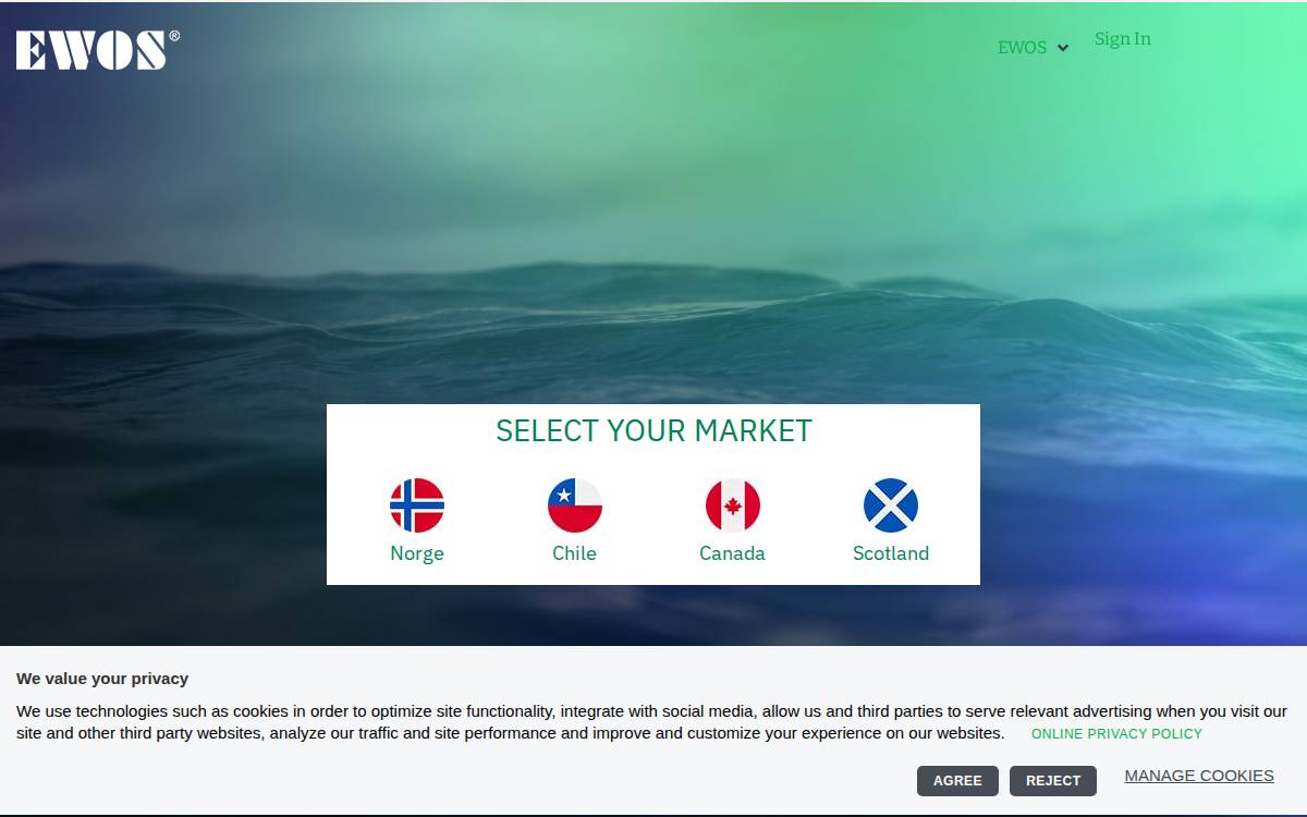 Ewos website preview