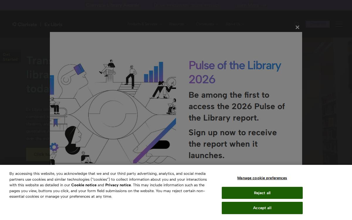 Ex Libris website preview