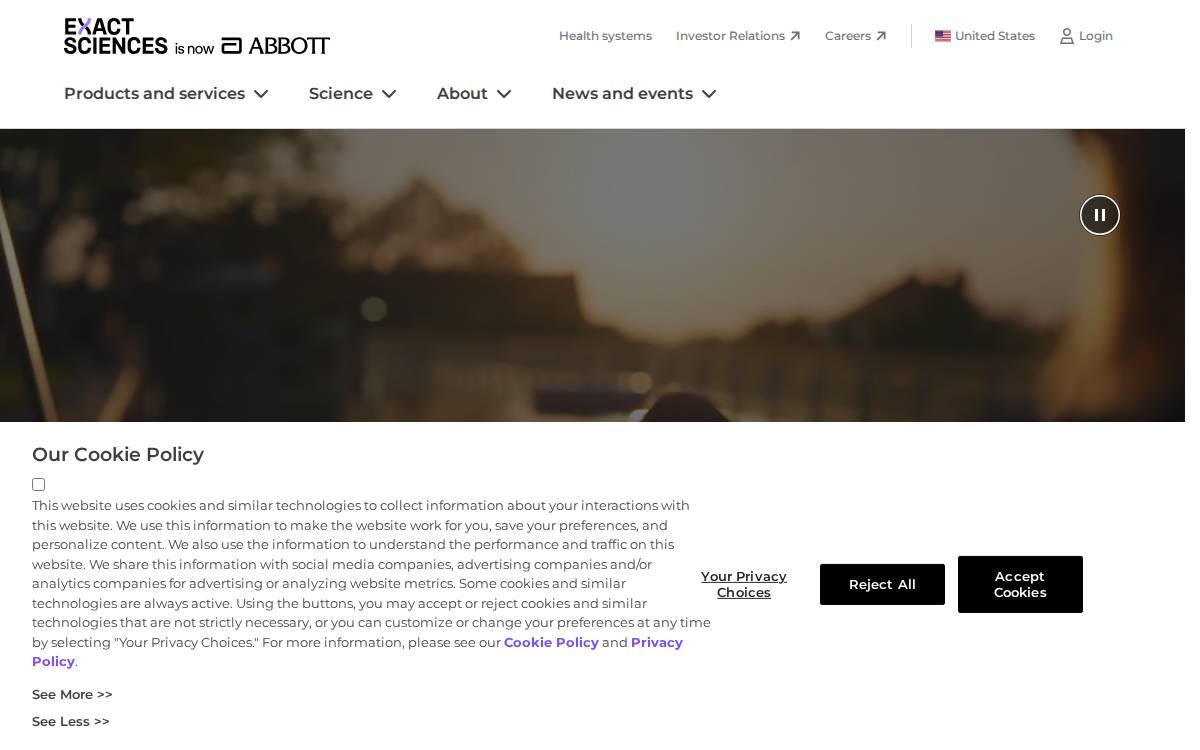 Exact Sciences website preview