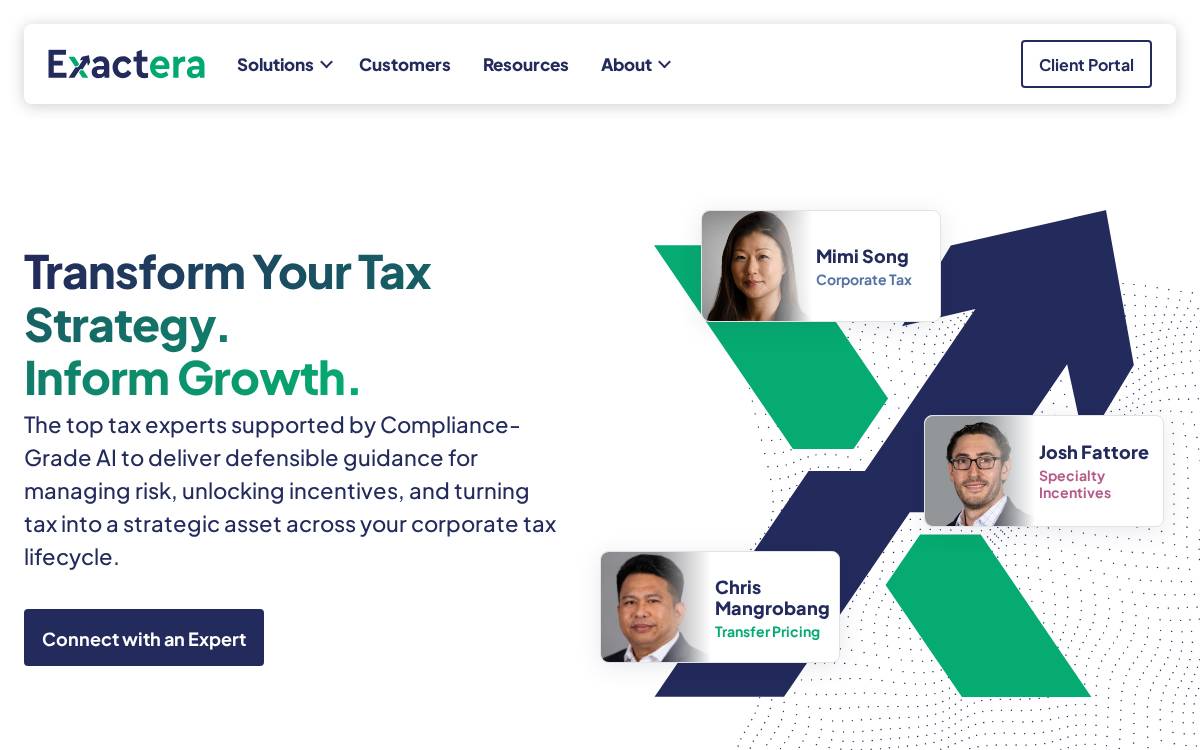 Exactera website preview